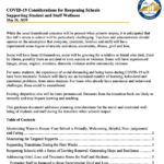 COVID-19 Considerations for Reopening Schools