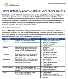 Using Data to Support Students Experiencing Trauma